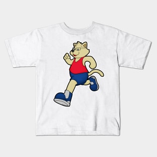 Dog at Running with Glasses Kids T-Shirt